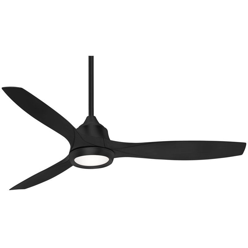 60" Sky Hawk 3 -Blade LED Standard Ceiling Fan with Remote Control and Light Kit Included, Coal