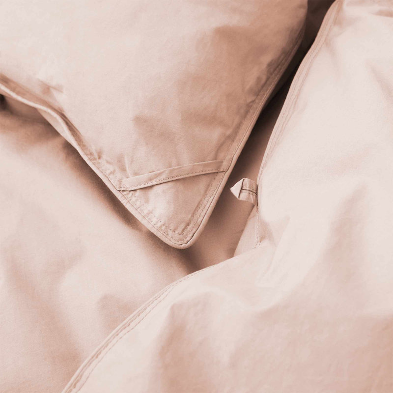 All Season Goose Feather and Down Comforter Cotton Duvet Insert with Premium 100% Cotton Cover, Pink, Cal King