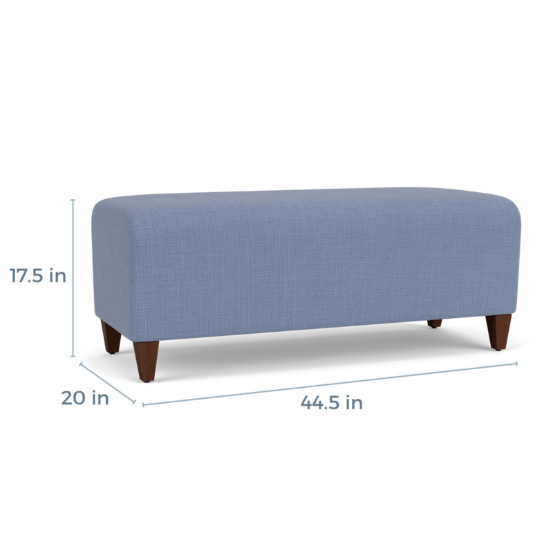 Banc de réception Ravenna, Bois de noyer, Chambray bleu marine clair