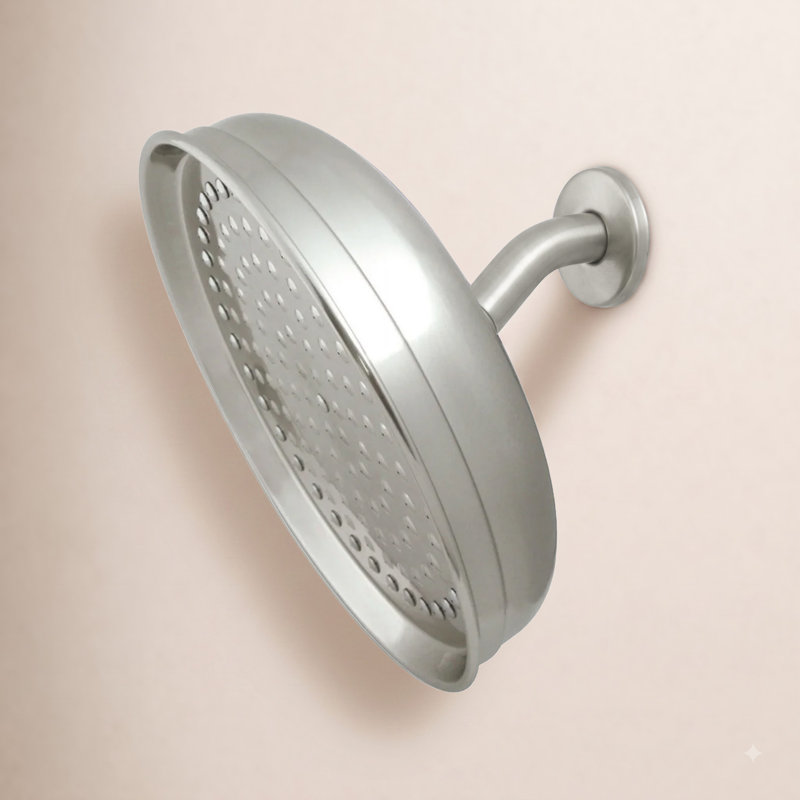 Pomme de douche ronde en laiton 10 pouces Kingston, Nickel brossé