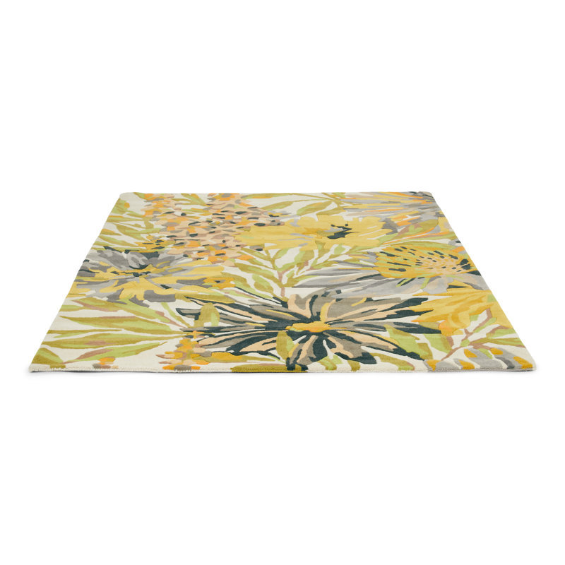 Handmade Multicolor Floral Wool Rectangular Area Rug