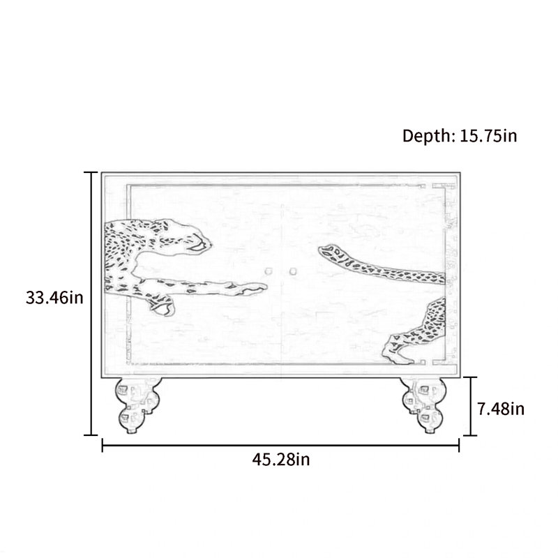 Armoire d'appoint à deux portes de luxe Modern Light, Blanc Ivoire