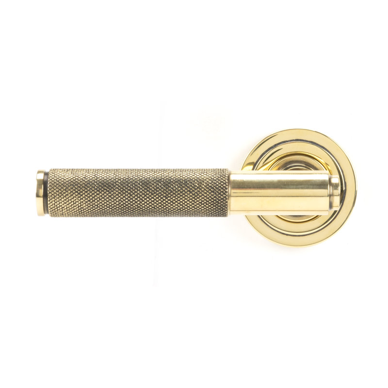 Brompton Lever on Rose Set (Art Deco) - Unsprung, Aged Brass