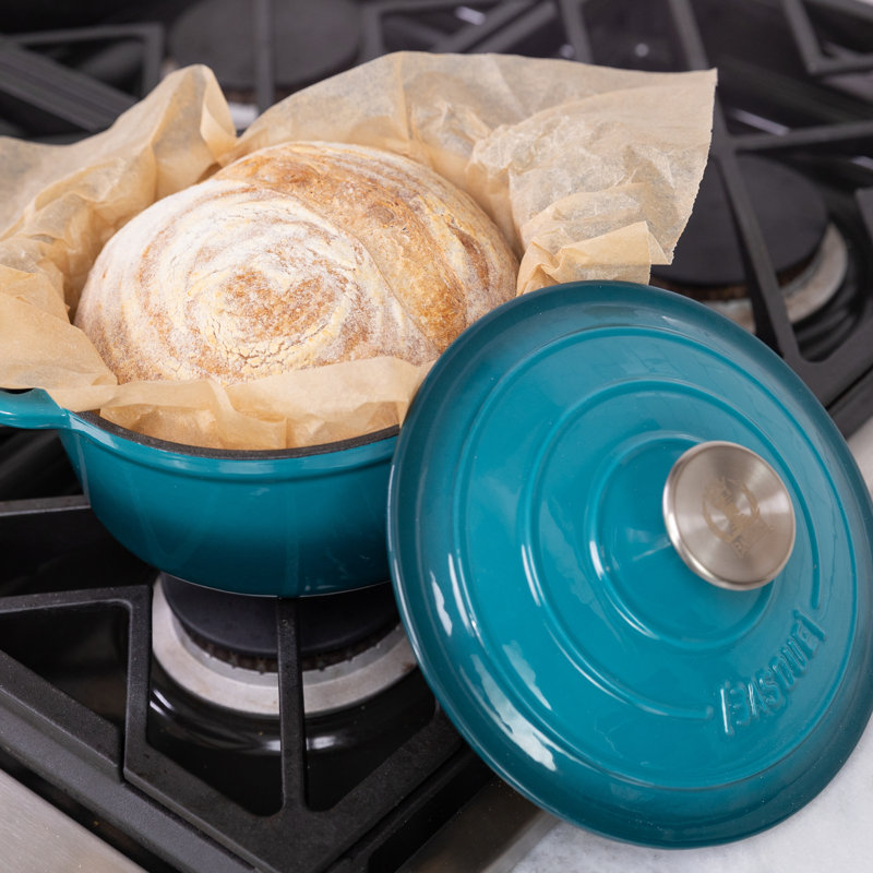 Biscay Blue Enameled Cast Iron 7-Piece Cookware Set