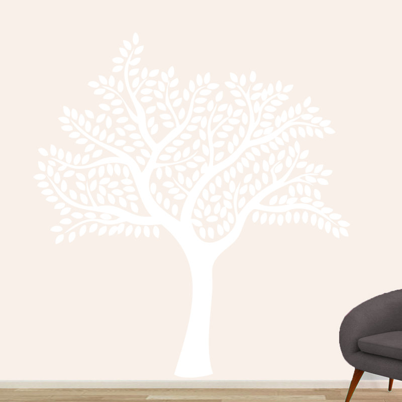 Décalcomanie murale arbre d’ombre, Blanc