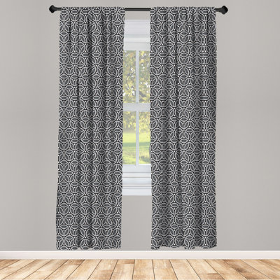 Geometric Semi-Sheer Rod Pocket Sliding Panel
