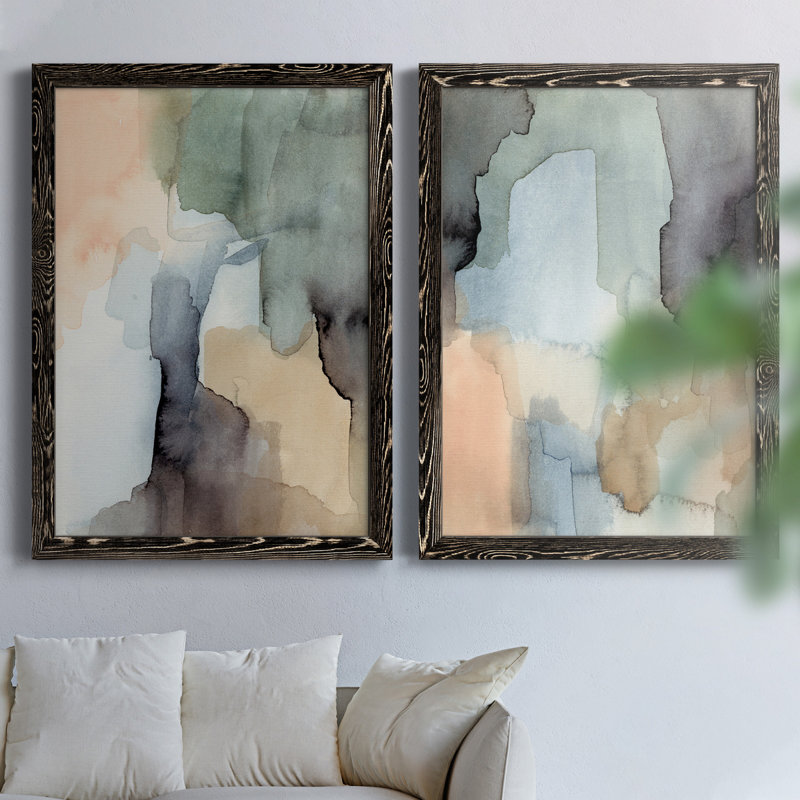 Nectar III - ensemble de 2 reproductions d'art sur toiles, H 37,5 po x l 55 po, Noir