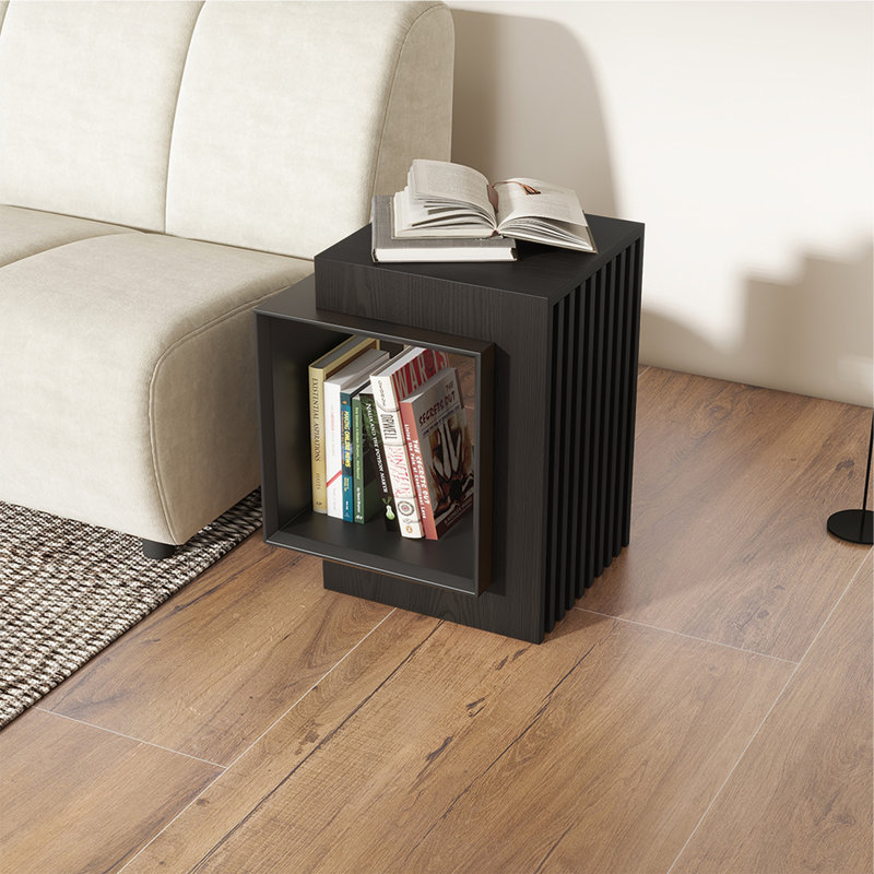 Mid Century Modern Wood End Table, Black