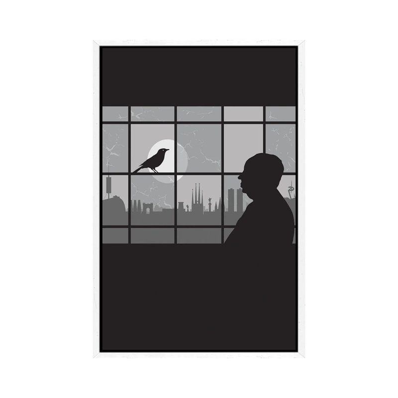 Barcelona Bird - Print on Canvas, White Framed, 66.04 cm H x 45.72 cm W
