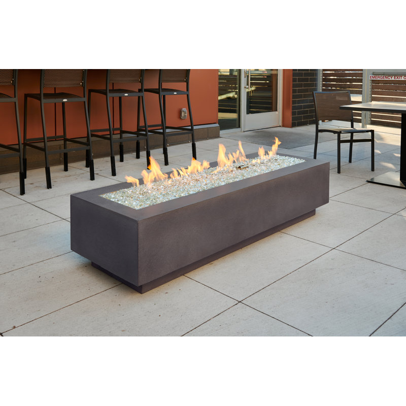 Cove Rectangle Concrete Smokeless Fire Pit Table, Midnight
