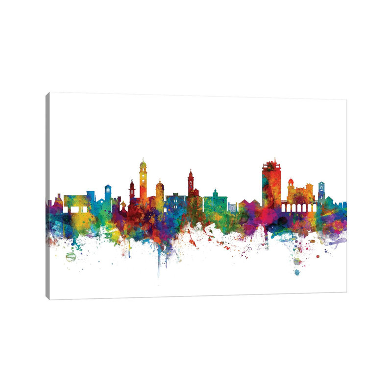 Lugano, Switzerland Skyline by Michael Tompsett - 1 Piece Wrapped Canvas Wall Art, 20.32 cm H x 30.48 cm W