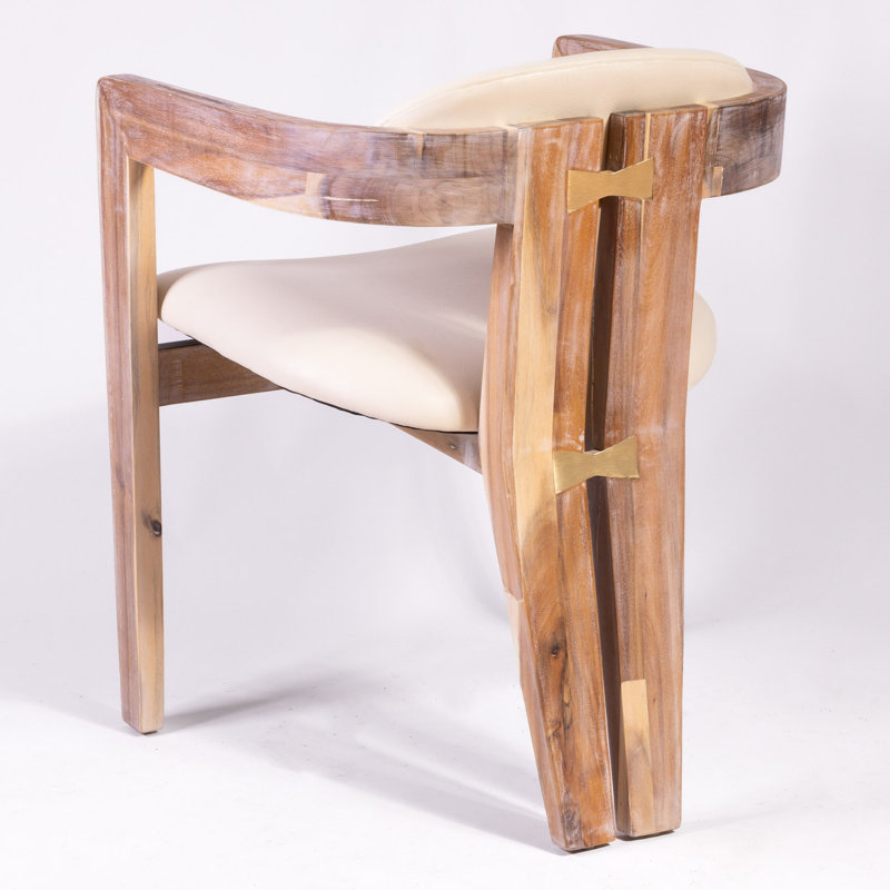 Serena Upholstered Arm Chair, White, Natural