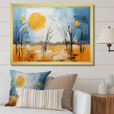 Jaune, bleu, prairies, or et ciel, sur toile