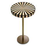 Side Table Albany Antique Brass Finish Marquetry Top