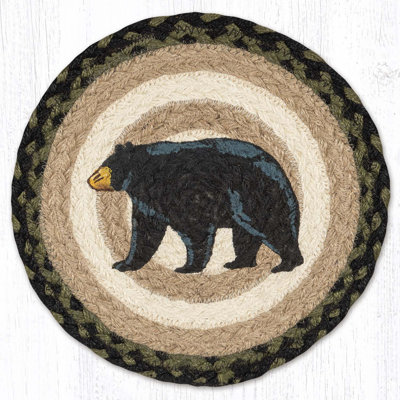 Tapis de table rustique en jute tressé 10 po x 10 po Earth Rugs Mountain Silhouette