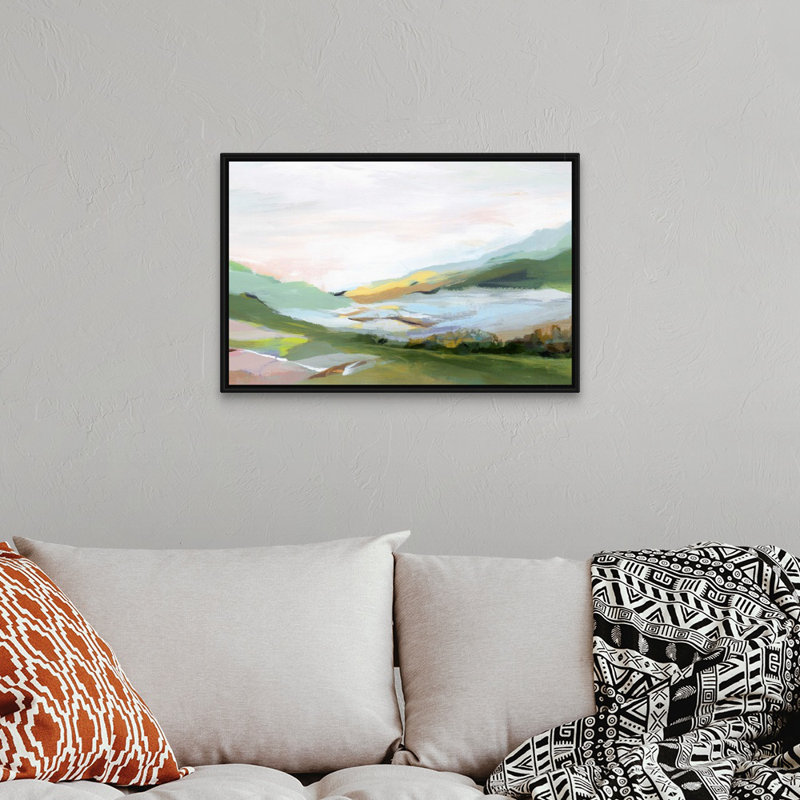 «Highland II» par Isabelle Z - reproduction d'art sur toile, H 14 po x l 20 po, Cadre flottant, Noir