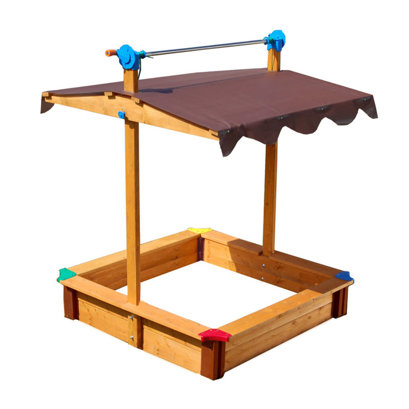 Exaco 40'' x 51'' Solid Wood Sandbox with Cover