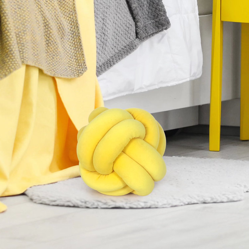 Shantail Round Pillow Cover & Insert, Yellow