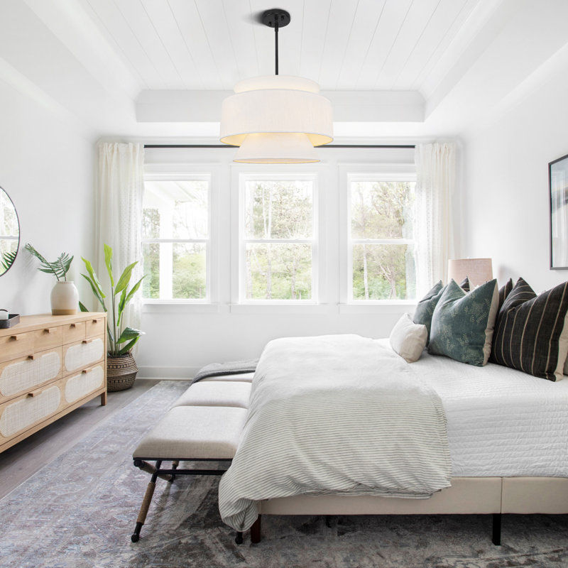 18" Modern 4-light Dimmable Drum Chandelier