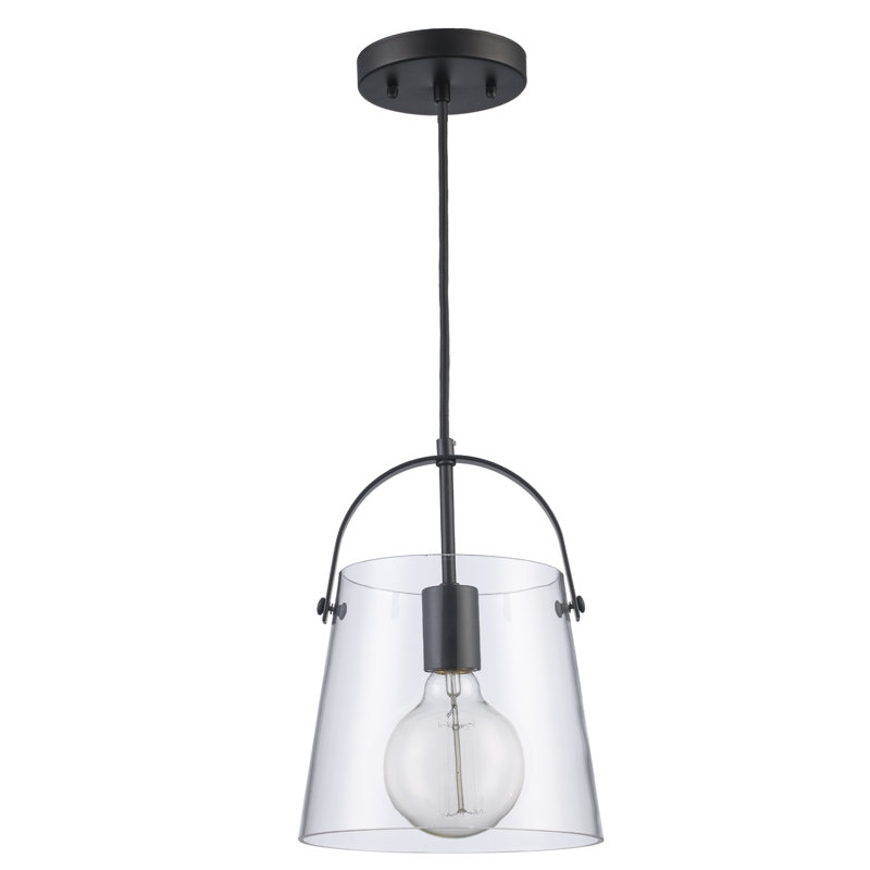Lequetta 1 - Light Single Pendant, Black, 10.4" H x 8" W x 8" D