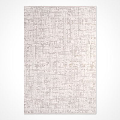 Modern Beige Machine Washable Non-Slip Area Rug