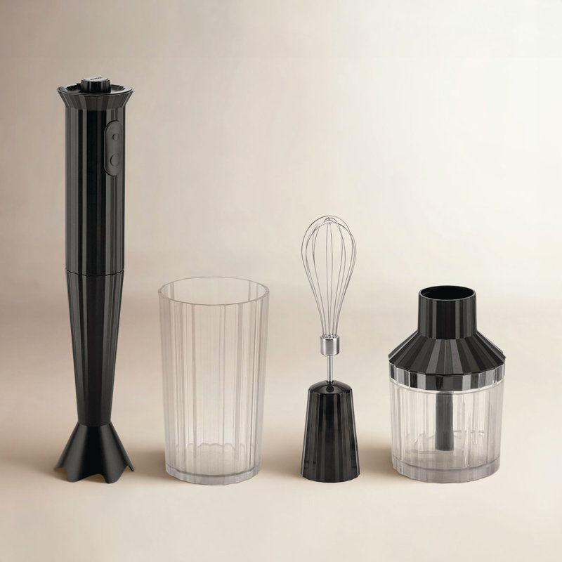 Alessi Plissé 2 Speed Hand Immersion Blender, Black