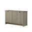 Console en chêne gris N 47 po, buffet avec tablettes et portes d'armoire Nilda