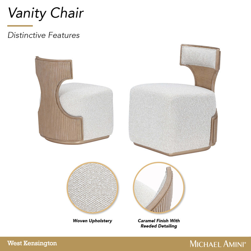 West Kensington Vanity Chair, Medium Yellow Wood