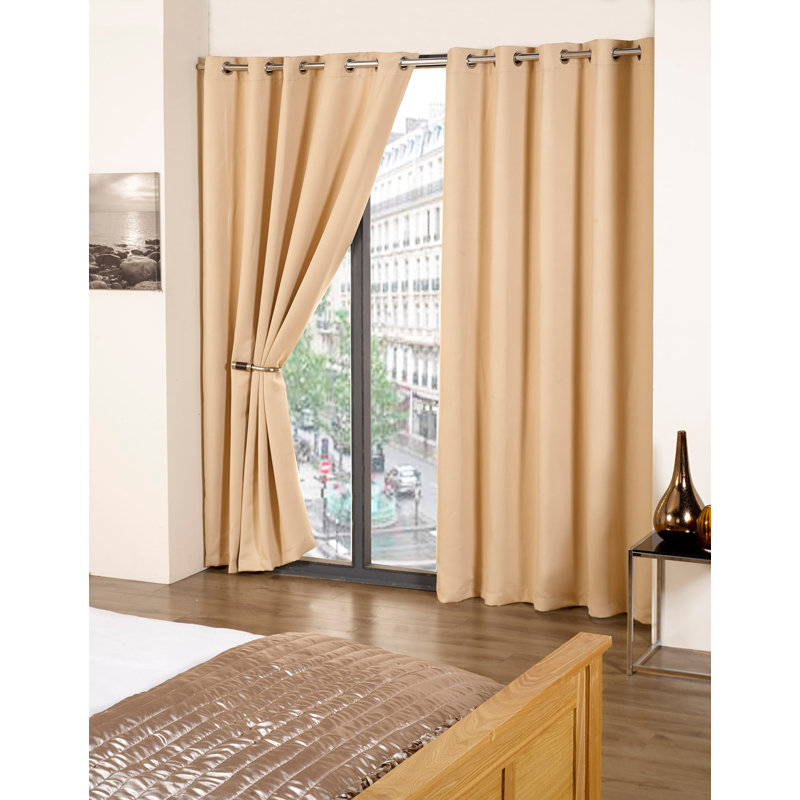 Lloyd Harbor Blackout Curtain Pair, Beige, 168 W x 229 D cm