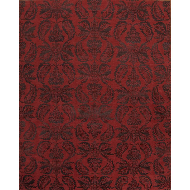Modern Tibet Handmade Silk and Wool Floral Area Rug, Rectangle 10' x 14'