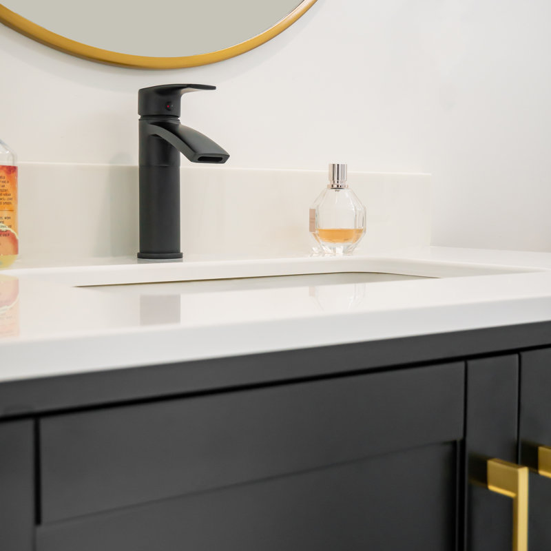 Robinet pour salle de bain à un trou Ariana, Noir mat