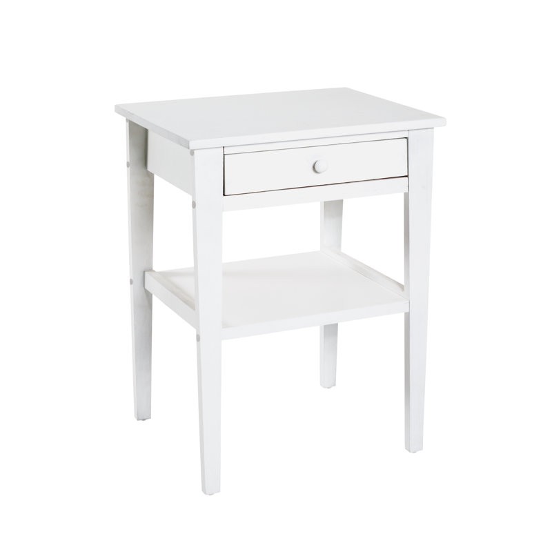 Leininger 1 Drawer Bedside Table, White