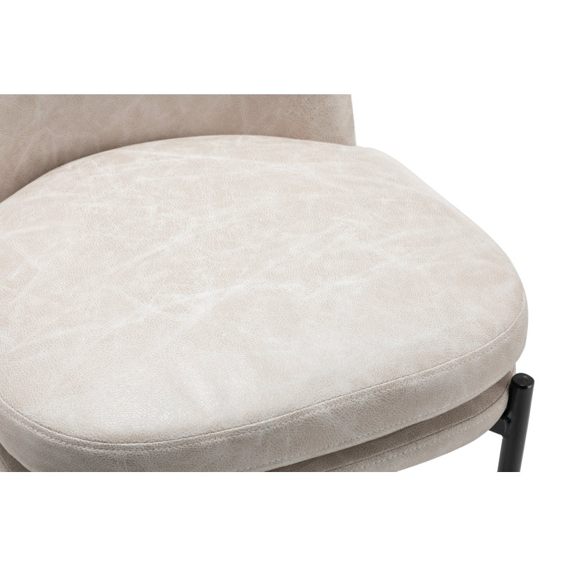 Sykesville Modern Mid-Back Counter Stool - Faux Leather, Cream/Black