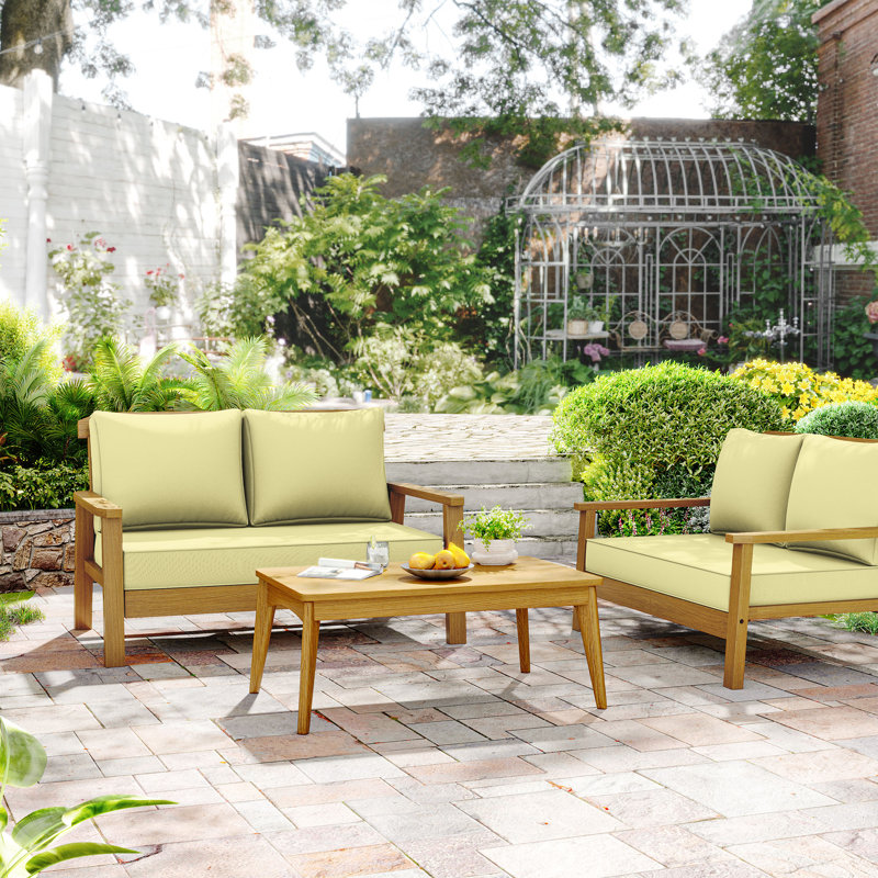 Ensemble de 3 coussins de remplacement de 5 po pour l'extérieur, Jaune clair