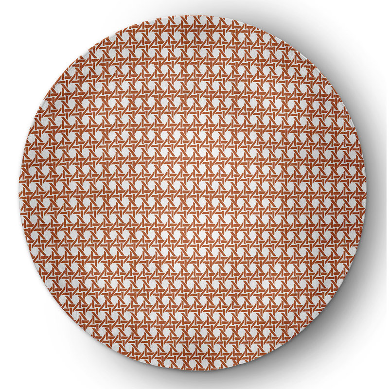 Chenille Geometric Indoor Rug, Round 5'