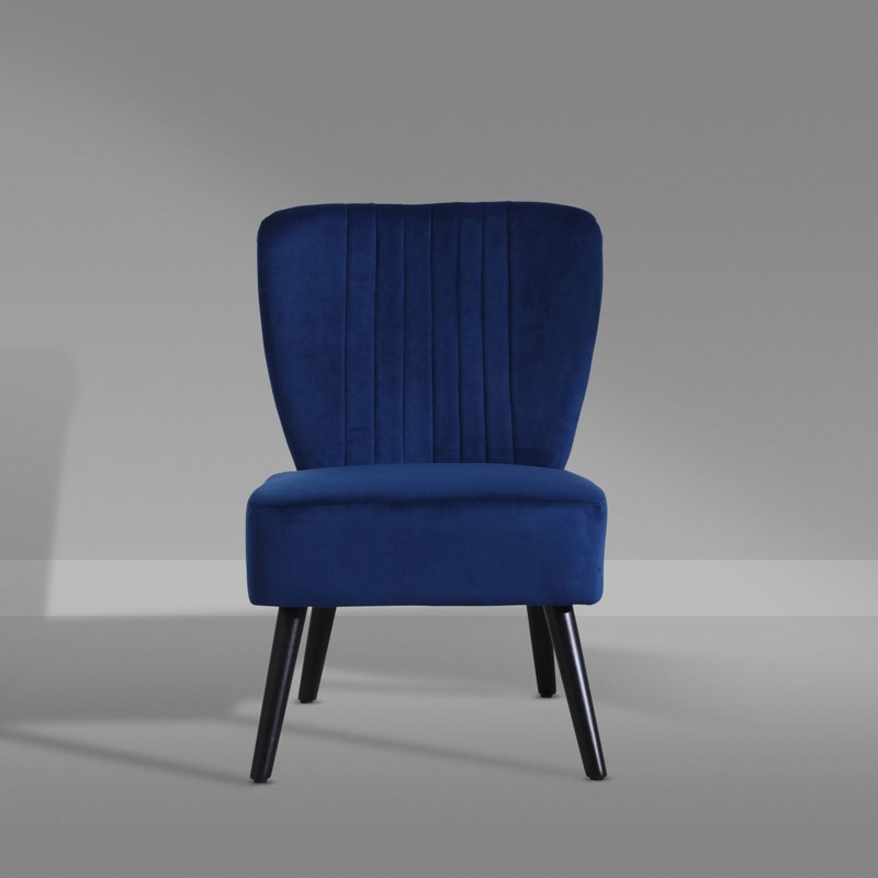 Caveney Upholstered Slipper Chair, Blue
