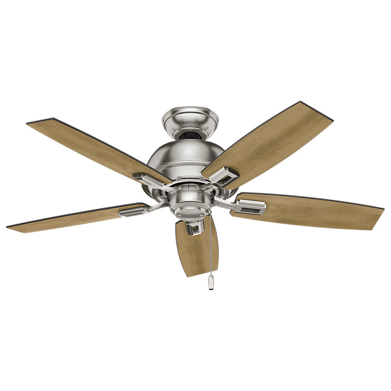 Donegan 44" Brushed Nickel Ceiling Fan with LED Light and Reversible Blades