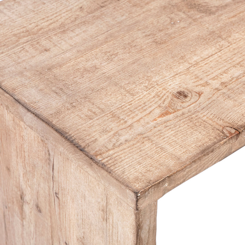 Evie Solid Wood Sled Nesting Table Set, Light Wash