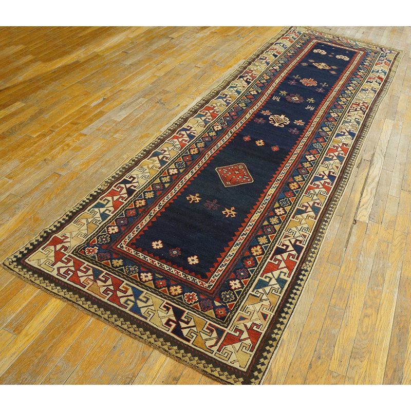 Antique Kazak Caucasian Blue 1880s Rug