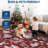 2x6 Christmas Runner Rug – Washable, Non-Slip, Low Pile, Soft Xmas Printed Carpet for Hallway, Bedside (Red)-1392281567
