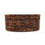 Panier chauffe-pain Éange en abaca tressé à la main avec pierre chauffante en terre cuite, motifs artisanaux, rond, marron