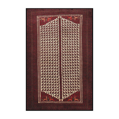 Tapis traditionnel rouge / beige Rizokarpaso