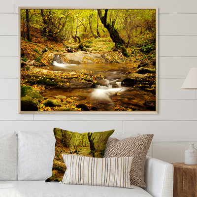 «Beautiful Autumn Forest River», décoration murale traditionnelle sur toile