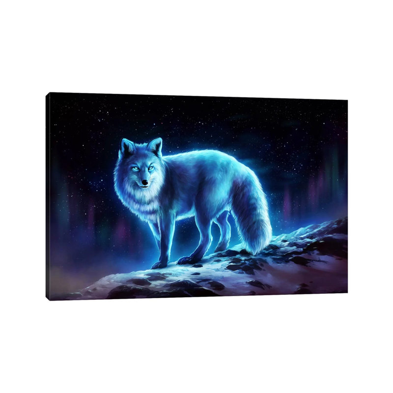 Ice Fox by JoJoesArt - Wrapped Canvas Print, 101.6 cm H x 66.04 cm W x 1.91 cm D