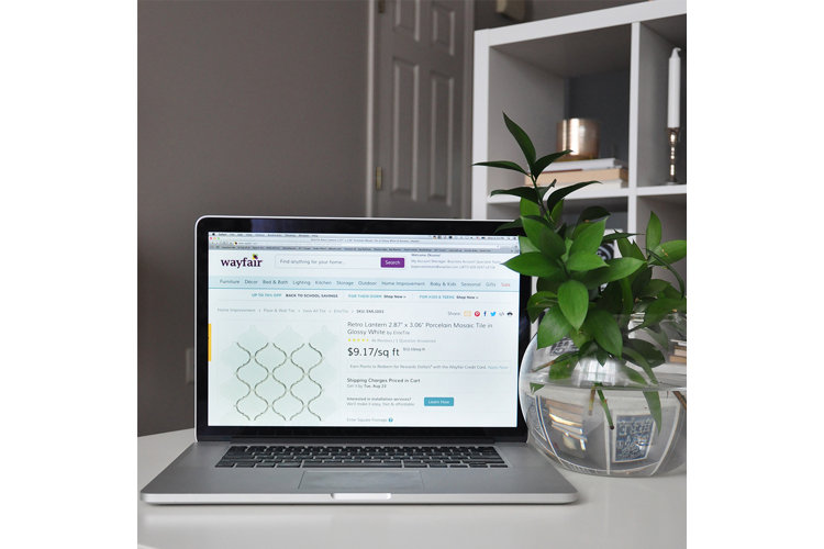 Ordering tile online from Wayfair
