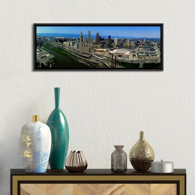 Cleveland Ohio Aérien - Reproduction de photo panoramique non encadrée sur toile