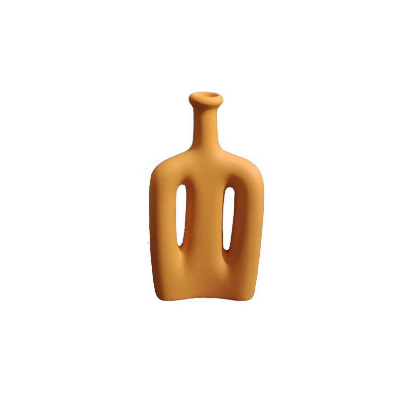Coryann Ceramic Table Vase, 27cm H x 15cm W x 5cm D, Yellow