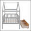Lit en bois fantaisiste avec deux tiroirs, structure en bois de pin robuste pour le plaisir et le rangement des enfants-202568479