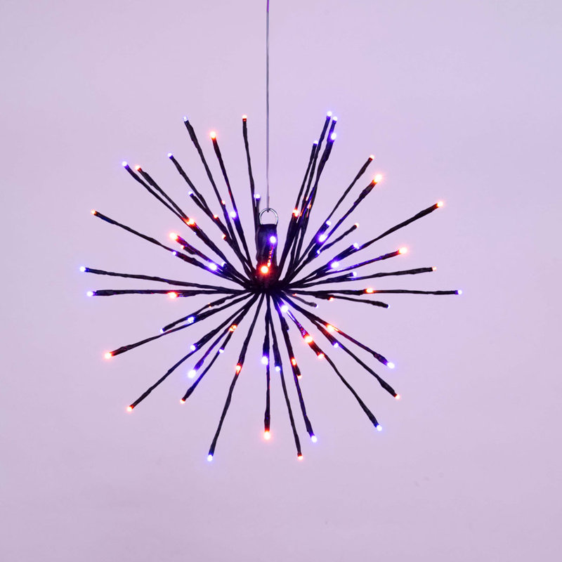 60 lanternes à DEL, Mauve et orange, 60 lumières