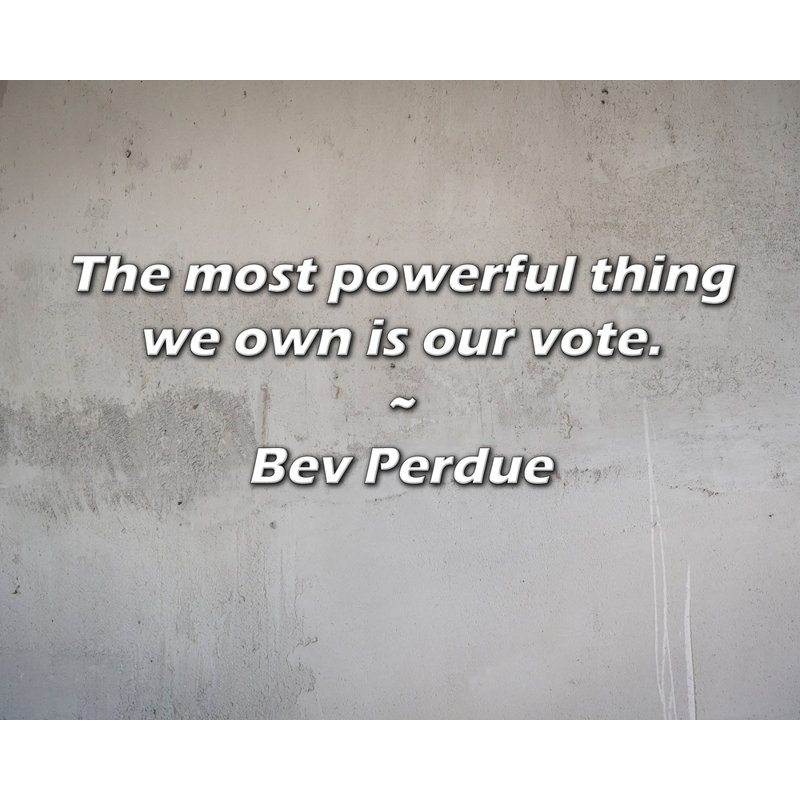 Bev Perdue Citation: La chose la plus puissante que nous ayons est notre vote.